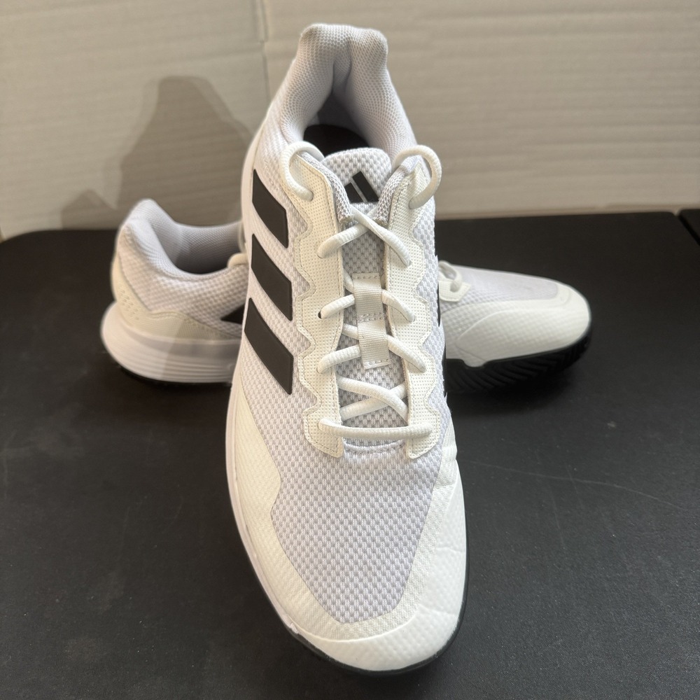 Adidas GameCourt 2 Tennis Shoes GW2991 White Black Men's Size 11 EUC